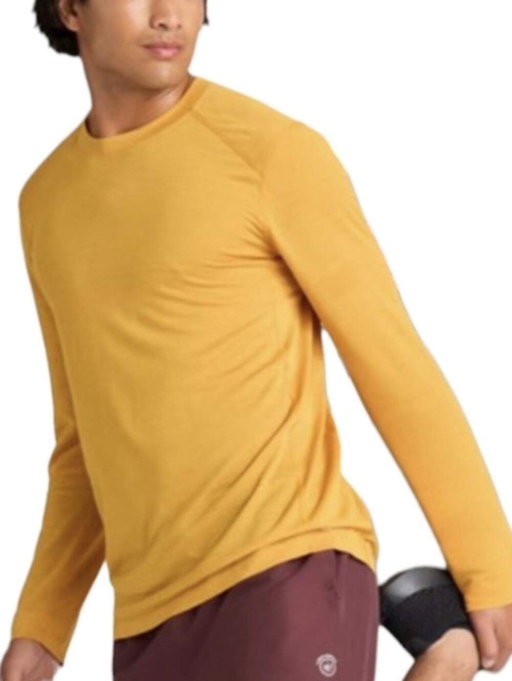 Allbirds Natural Run Long Sleeve Tee Thrive Yellow Merino Wool Blend